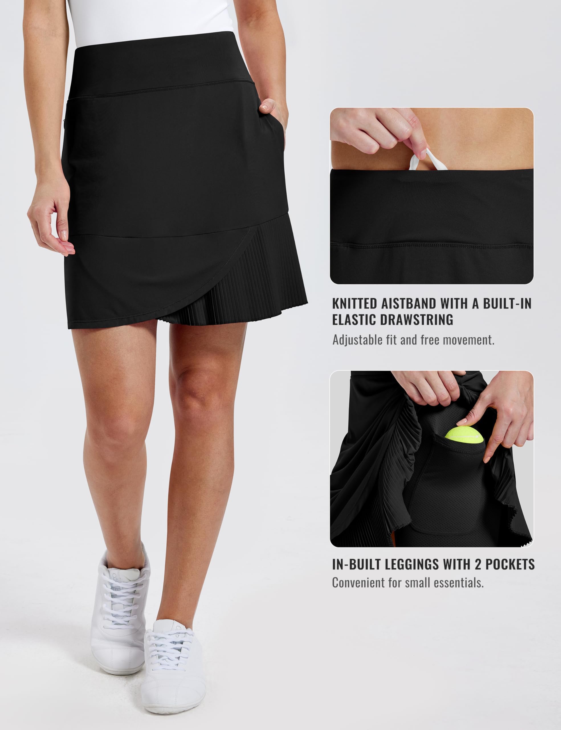 MoFiz Jupe de Tennis pour Femme avec Short intérieur Jupe Short Femme avec Poches pour Golf Short Jupe Tennis Taille Haute avec Pantalon été pour Sports de Plein air
