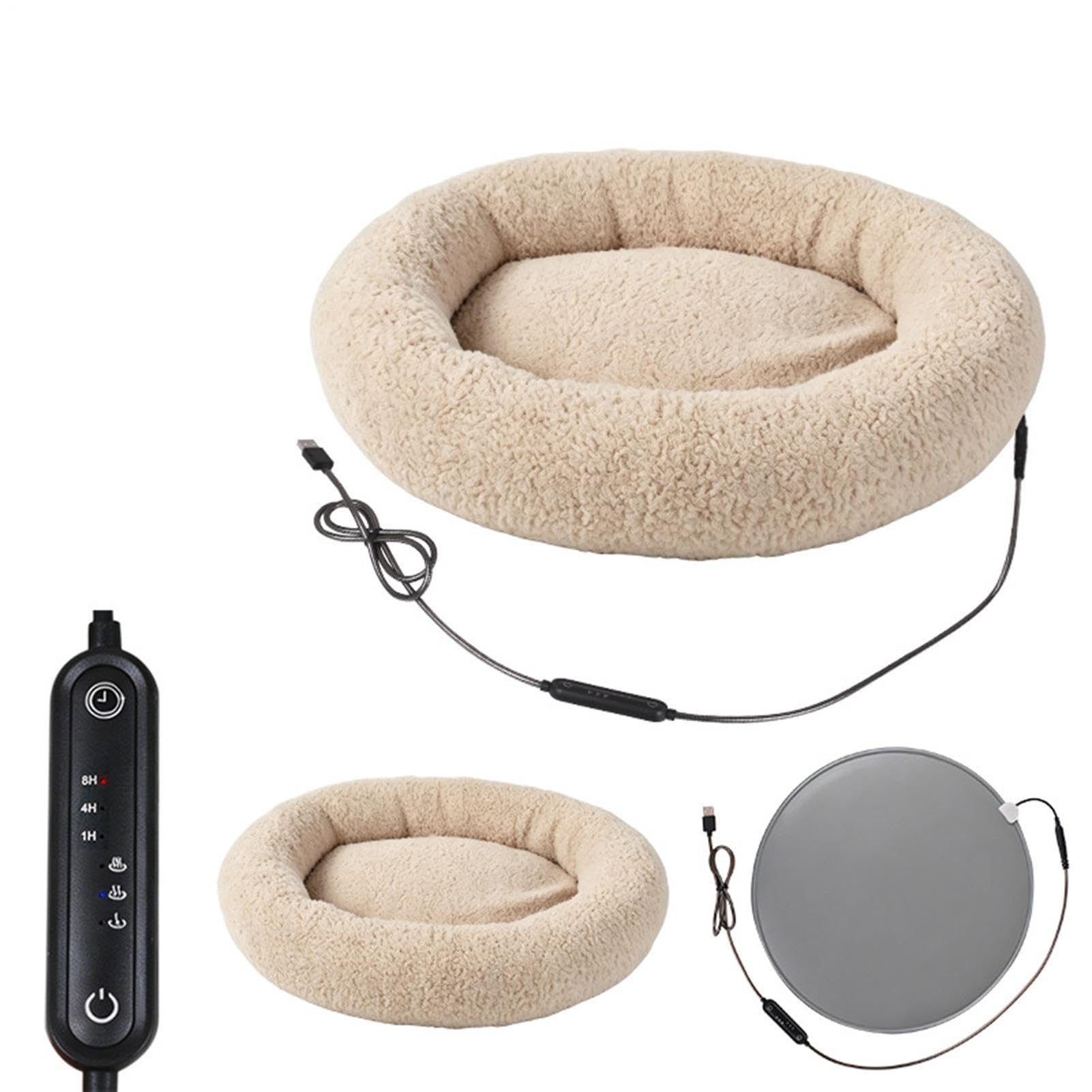 Cuccia Riscaldata per Animali Domestici 3 Timer 3 Temperature Tappetino