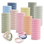 100PCS Elastic Hair Accessories - Seamless Cotton Hair Bands, Soft Ponytail Holders for Thick/Thin Hair, No Damage Morandi Color Elastics for Women and Girls