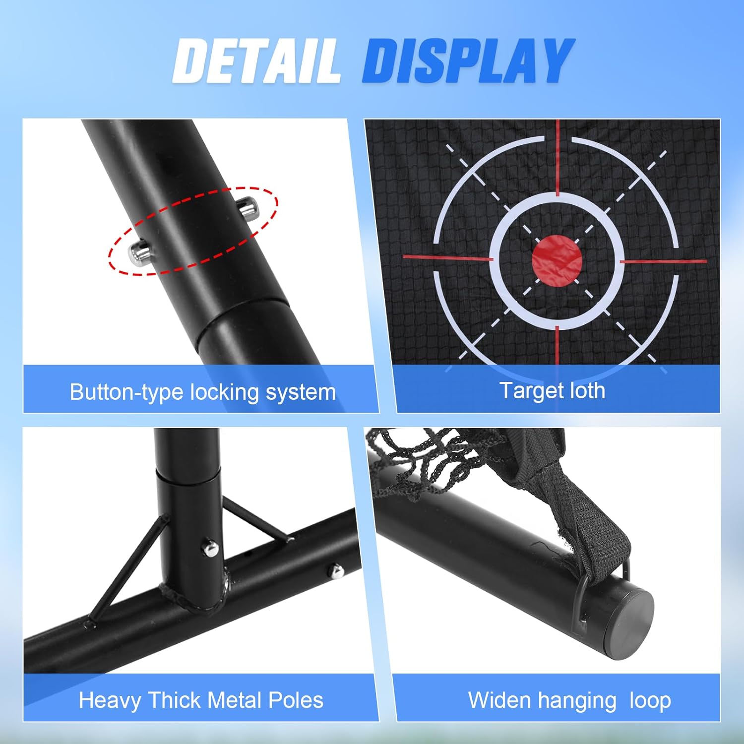 Generic Golf Practice Net 10x7FT Heavy-Duty Golf Cage Practice Hitting Net for Outdoor Indoor