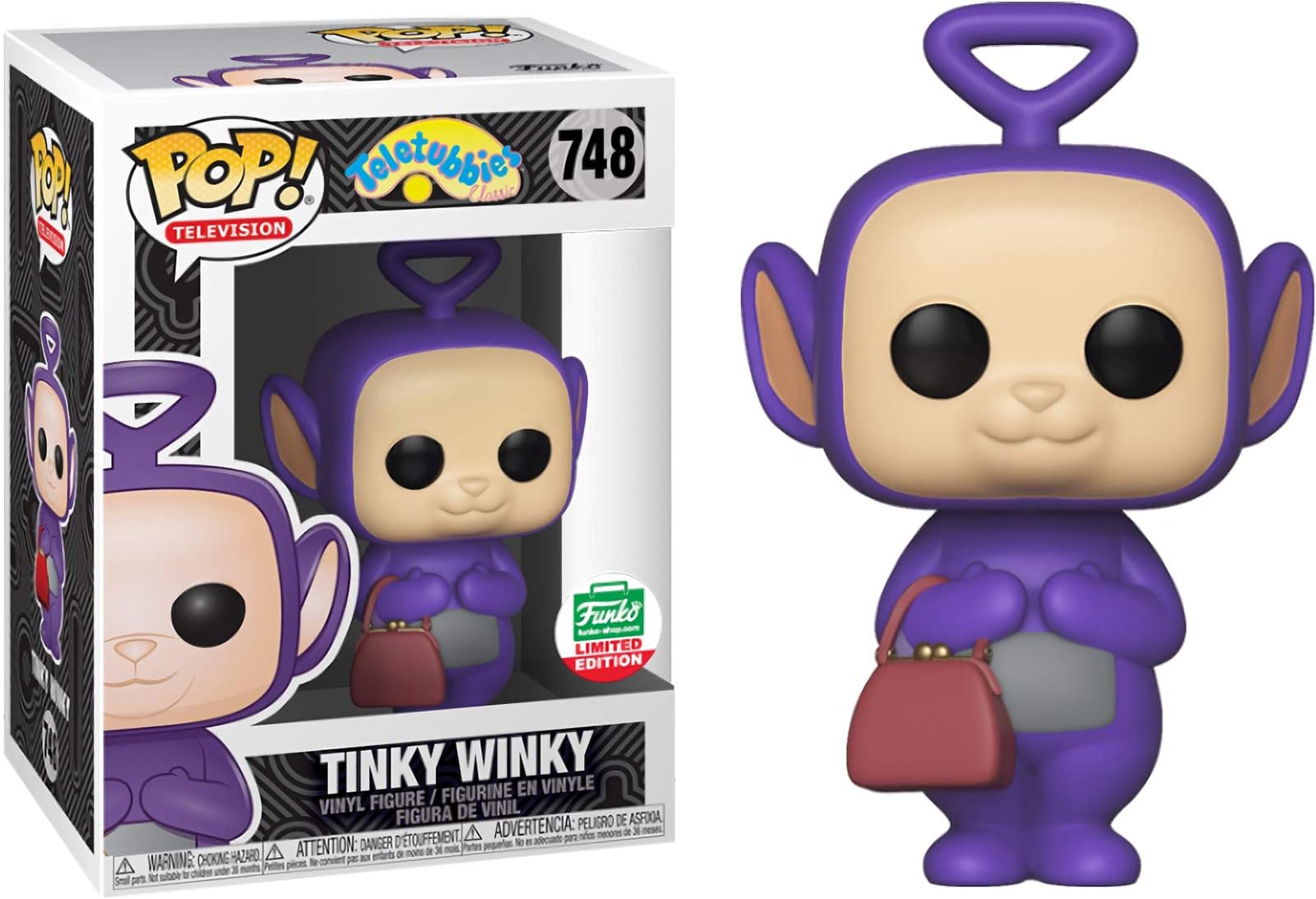 Funko Tinky Winky Shop Exclusive: x POP! TV Vinyl Figure & 1 POP! Compatible PET Plastic Graphical Protector Bundle [#748 / 35912 - B]
