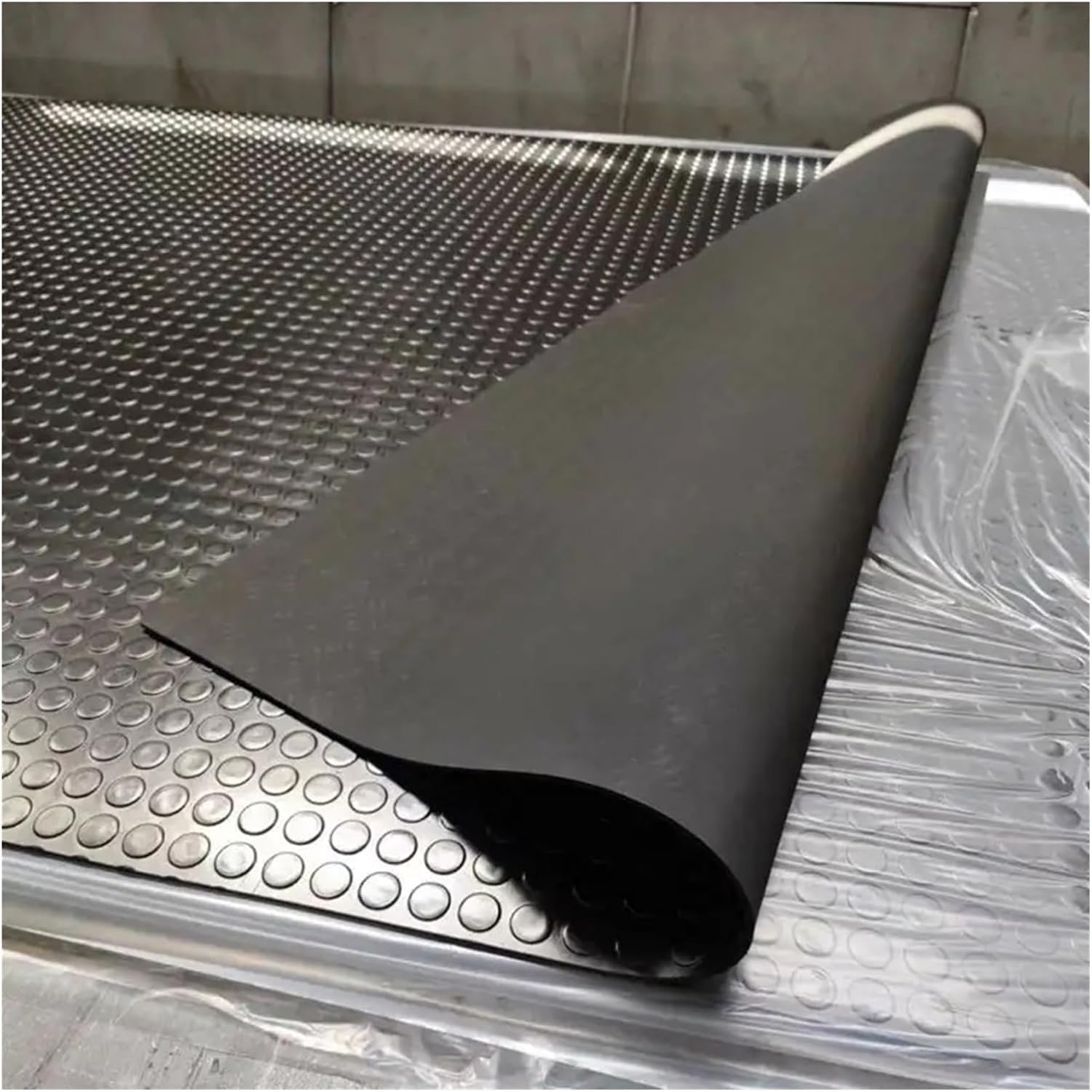 AviiSo Tappeto Salvapavimento Trasparente 3mm engrosado Tapetes de vinilo para interiores para Cocina Baño Baño Lavadero, Rollos de alfombrillas de goma impermeables para suelos (Color : Black, Size