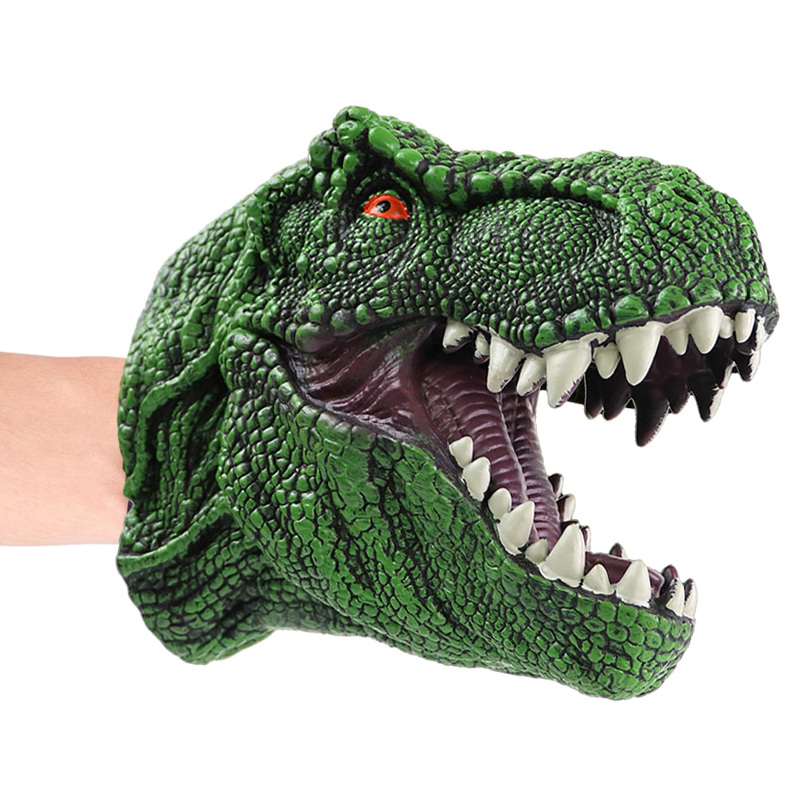 Dinosaur Puppet, Realistic Dinosaur Head Hand Puppets Toy, Flexible Rubber Hand Puppet
