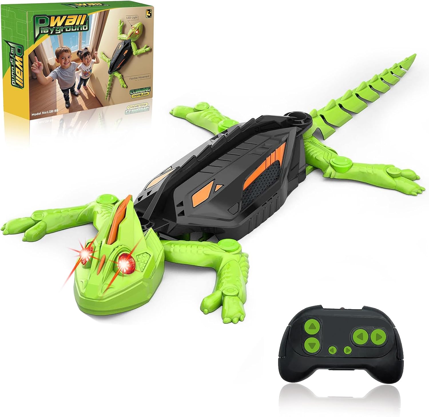 Wall Crawler Gecko RC Toy for Age 8-13 - Realistic Remote Control Lizard Wall Climbing Toy, Birthday Gifts for Boys Age 4-8, Fun and Novelty Toys for Kids Girls & Boys Green-gecko