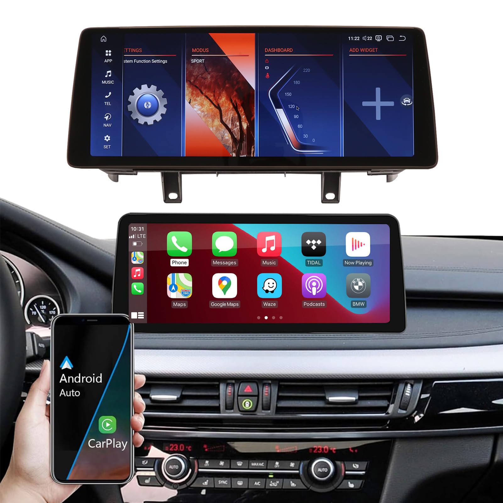 12.3“ Car Radio Stereo for BMW X5 X6 Series F15 F16 2014-2017 NBT 8+128GB