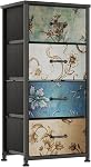 Mexin Dresser for Bedroom, Fabric Dresser with 3 Drawers, Metal Frame, Nightstand Bedside Furniture, Small Chest of Drawers for Living Room