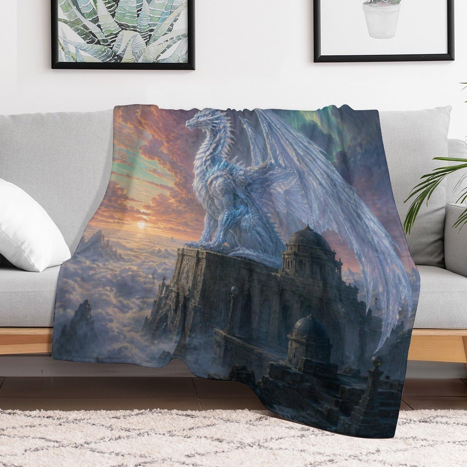 Templo Azul del Dragón de Hielo Manta Cobertura Ligera de Cama