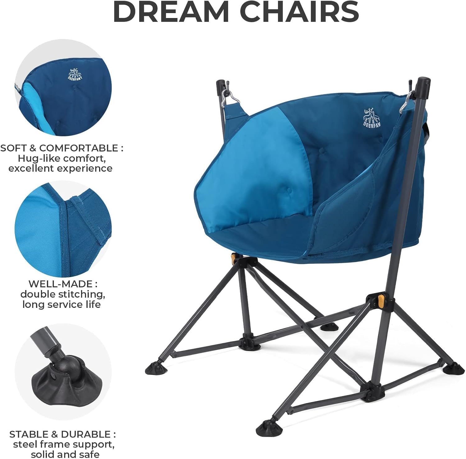 Buy DEERFAMY Swinging Camping Chair & Mini Camping Pocket Stool Online