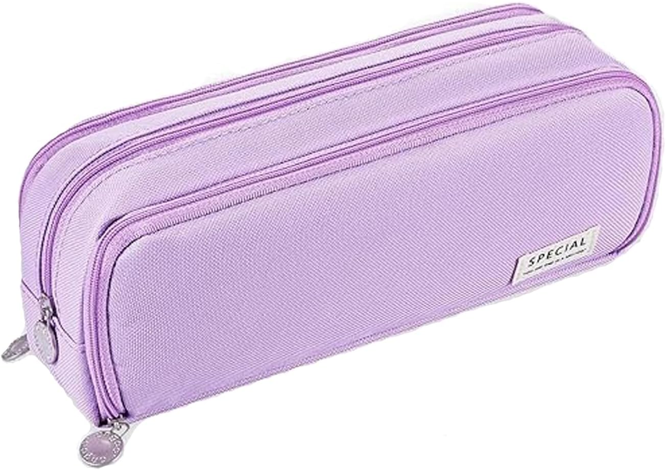 EASTHILL Large Pencil Case Big Capacity Pencil Bag Large Storage Pouch 3 Compartments Pen Case for Teen Boys Girls School Students (Special-PURPAL)