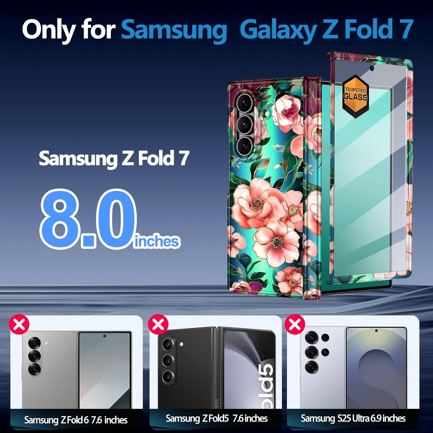 Hekodonk for Galaxy Z Fold 7 Case,[Compatible with MagSafe][Built-in Screen Protector][Hinge Protection],Magnetic Slim Shockproof Women Girls Case for Samsung Galaxy Z Fold 7,Pink/Green