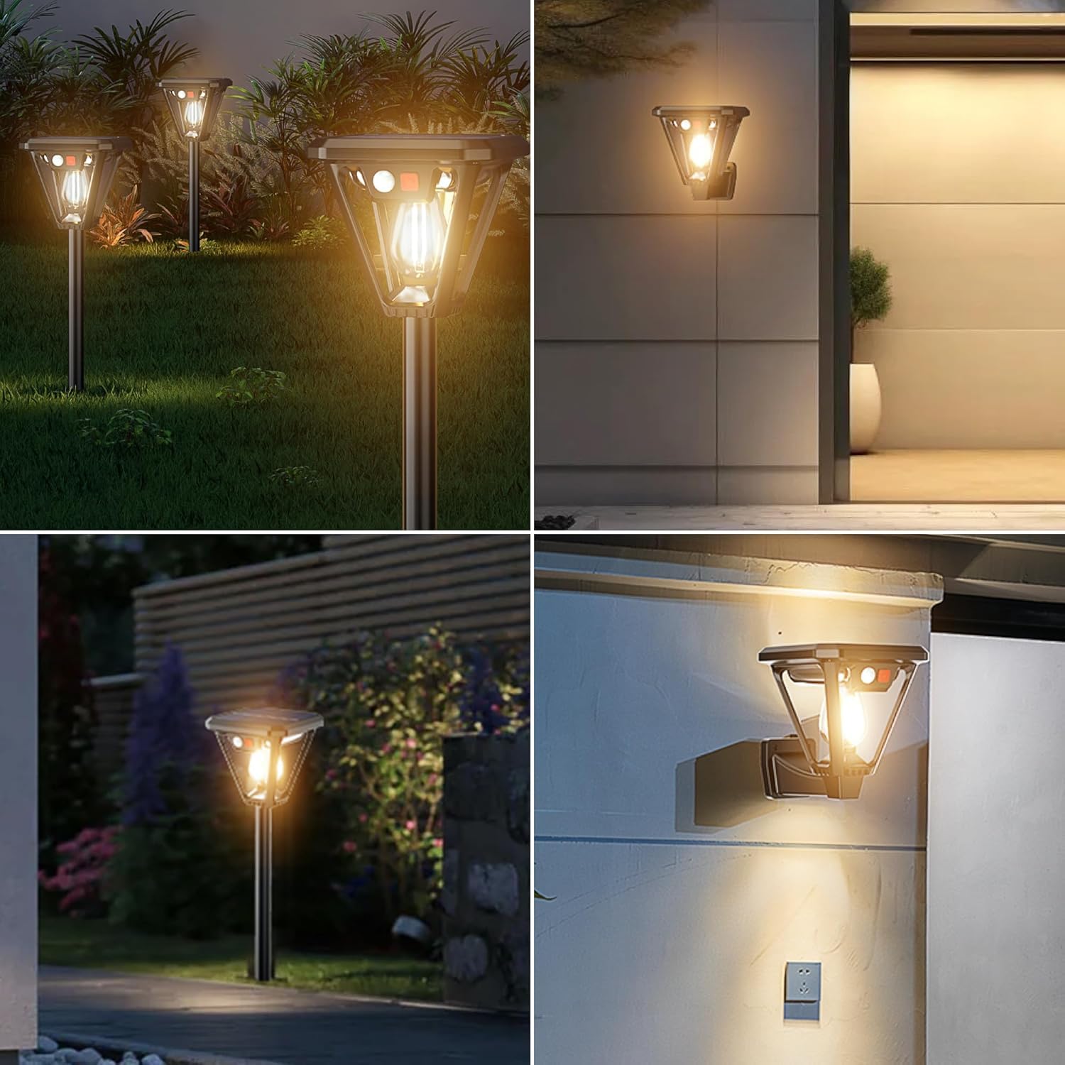 WIDEWINGS Solar Lights with Motion Sensor - Outdoor Garden Lights -4
