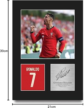 HWC Trading Cristiano Ronaldo Portugal Gifts Printed Signed Autograph Picture for Football Fans and Supporters - A4 Portrait