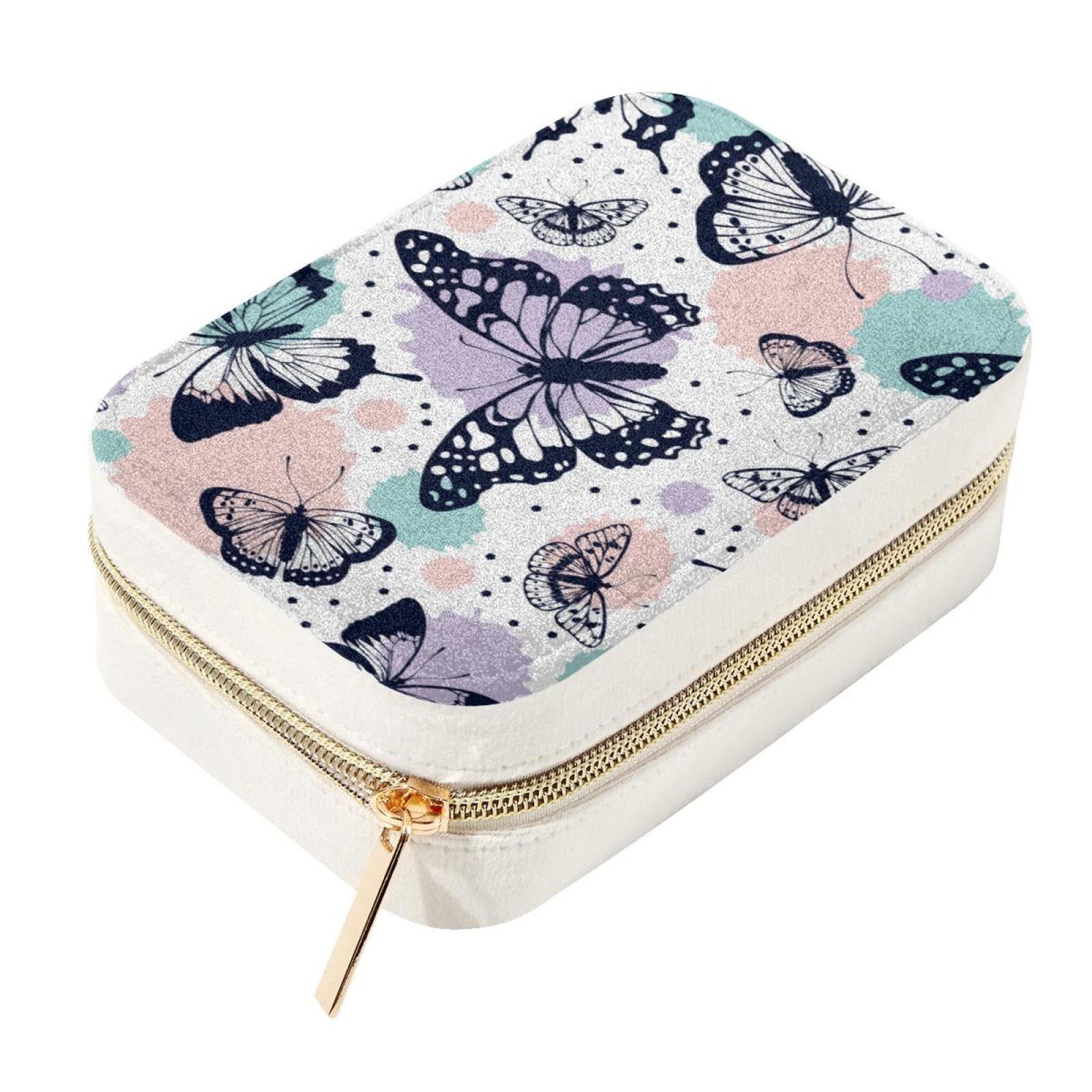 Boîte de rangement bijoux velours papillon le cadeau idéal pour voyageuse