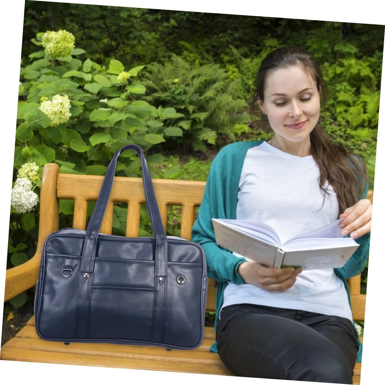 Sosoport Borsa a Tracolla Leggera e Facile da Trasportare Grande Design Semplice e in Pu per Laptop e Libri, Grande Design Semplice e per Studenti Giapponesi e Impiego D'ufficio