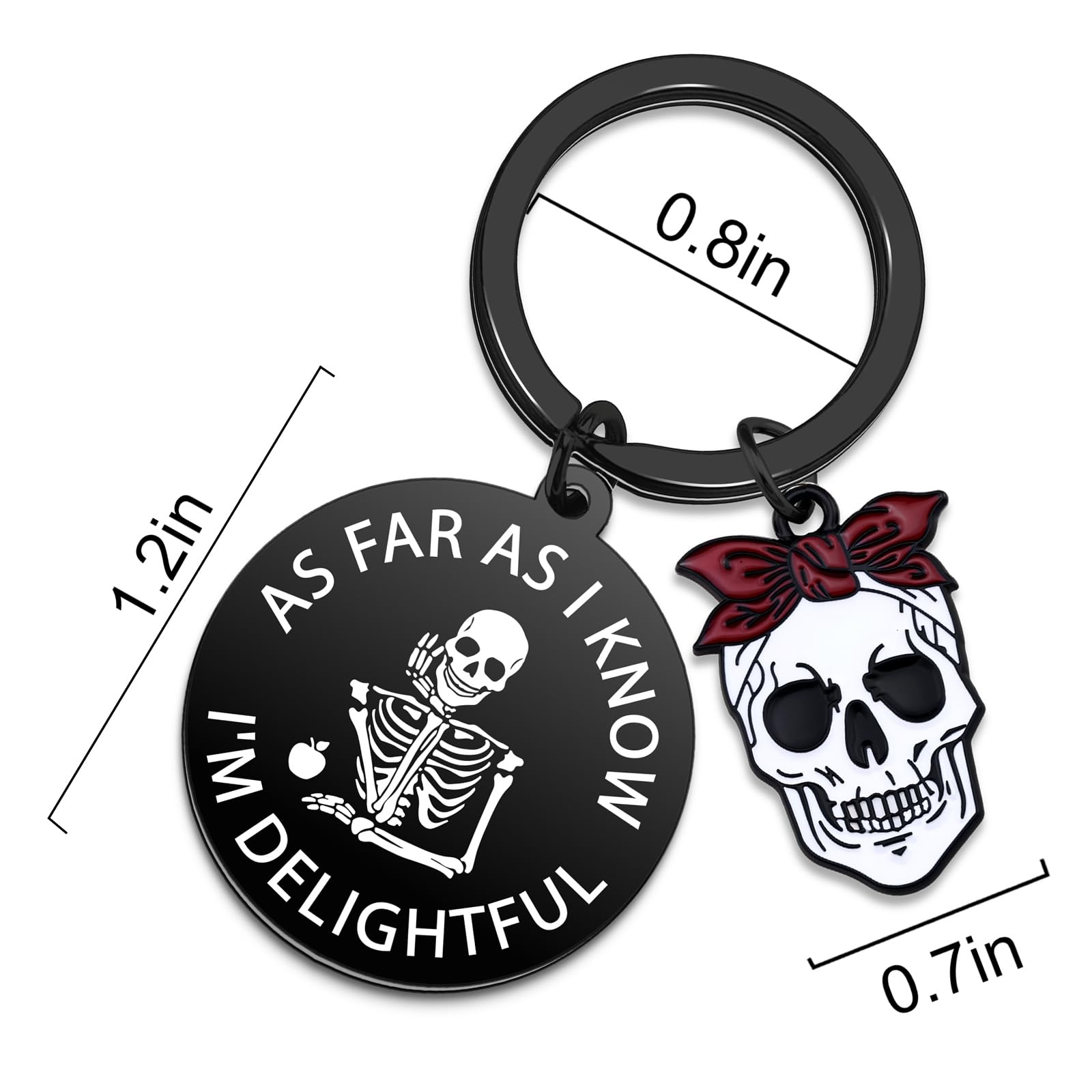 Goth Gifts for Women Gothic Keychain Skull Keychain for Teens Witchy Gifts for Women Skeleton Keychains Spooky Basket Stuffers Horror Gift for Friend Funny Halloween Keychains