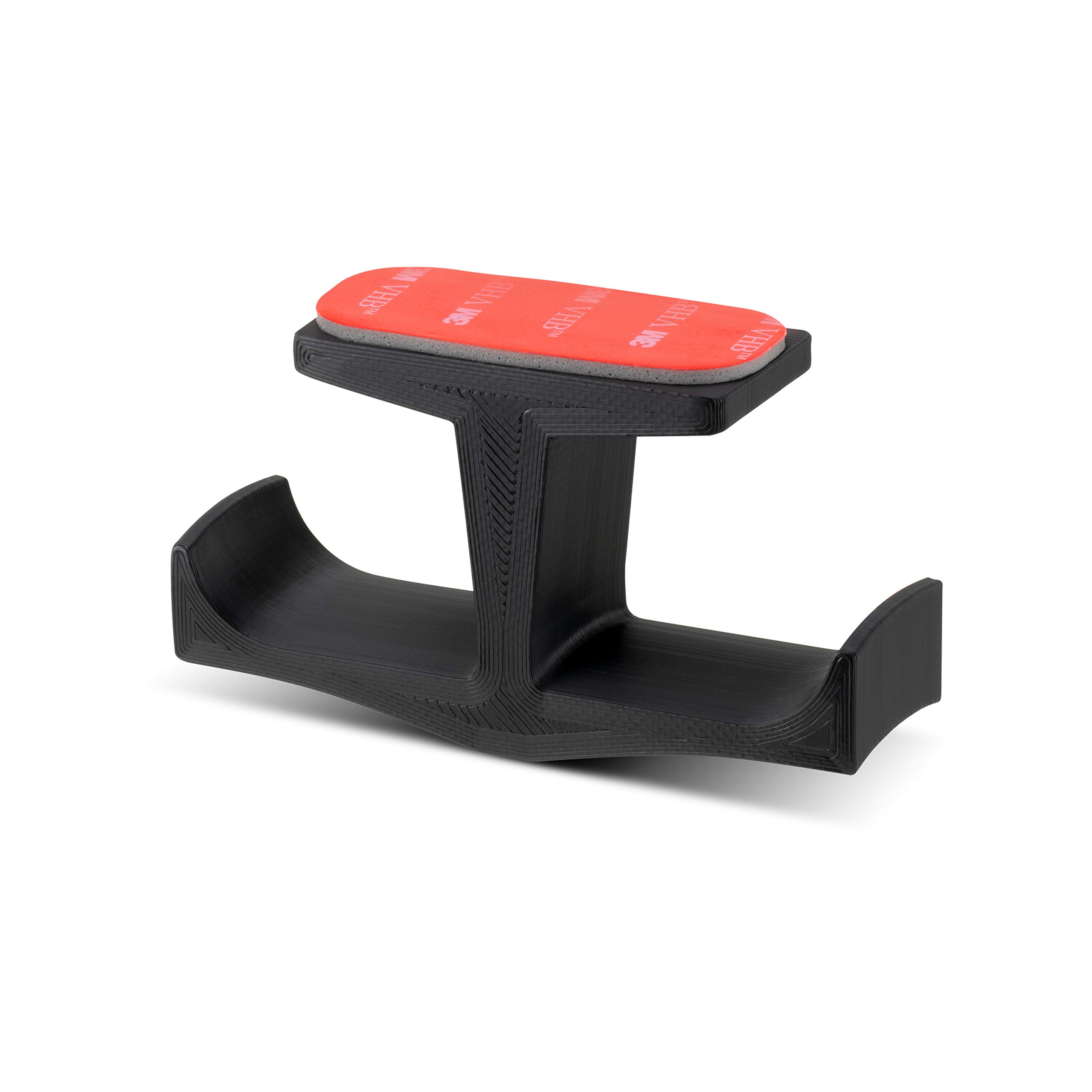 Brainwavz BigT Dual Headphone Stand, Under Desk Hanger for Headphones, Gaming Headsets, Mobiles Accessories, Stick On, No Screws, Black