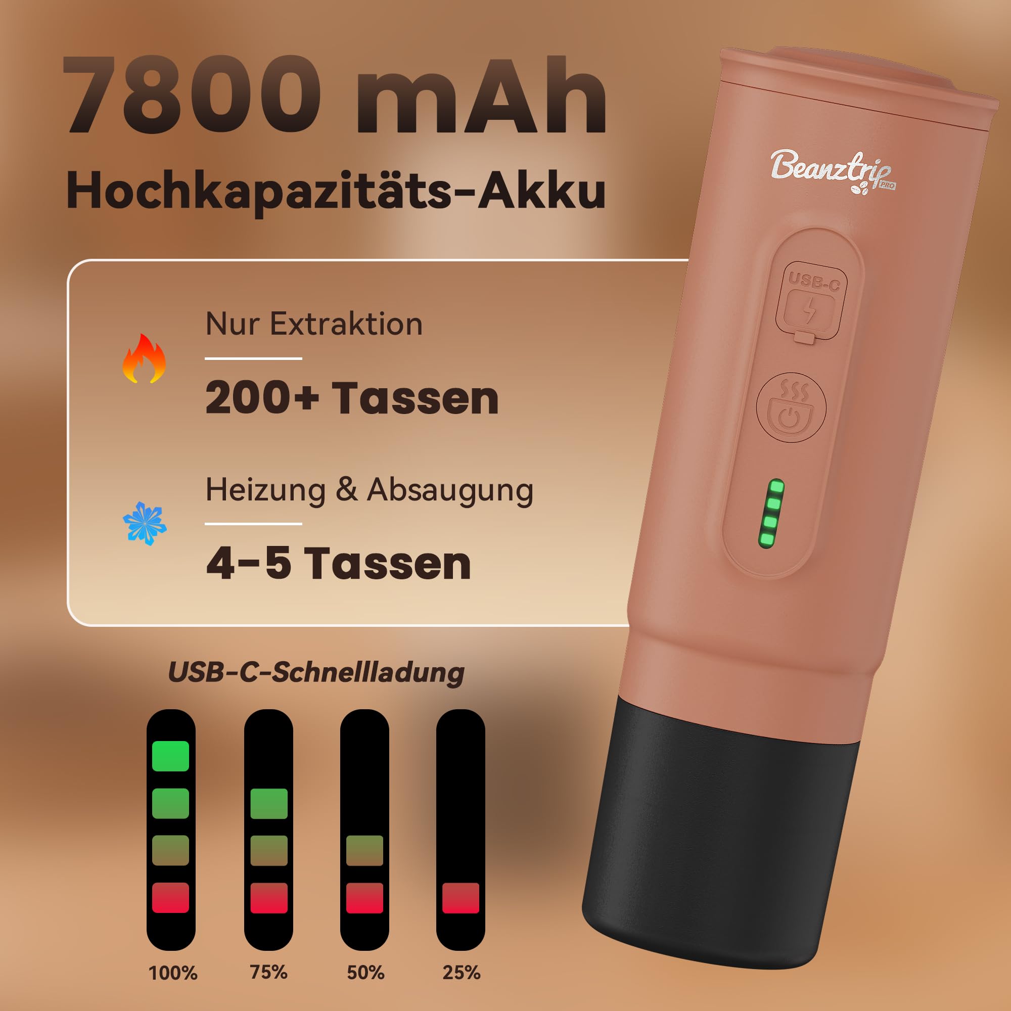 H02 PRO Macchina per caffè espresso portatile da viaggio, adatta a capsule NS e caffè macinato da campeggio con auto-riscaldamento, confezione regalo (mokamus)