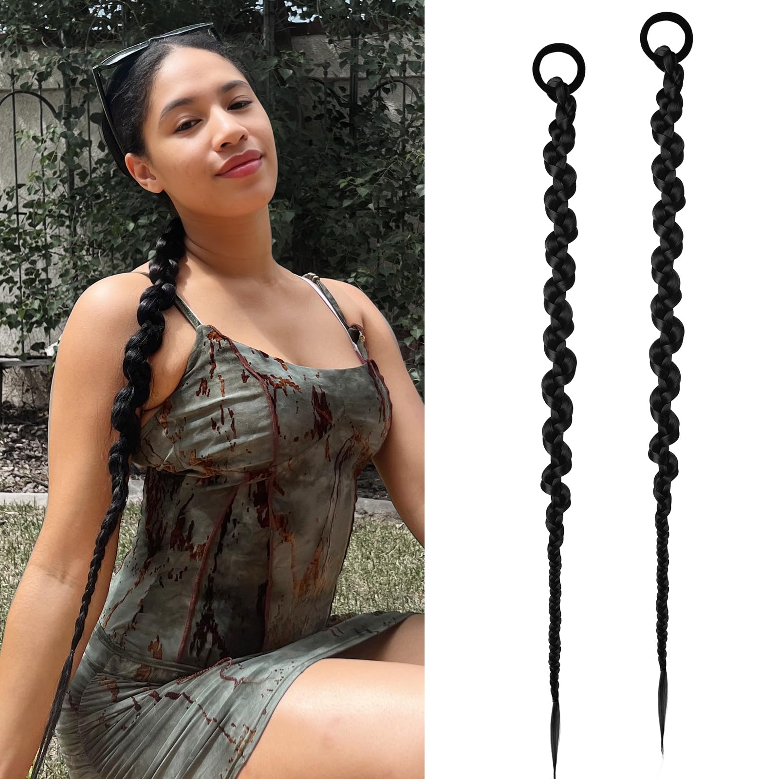 Dreamlover Braiding Hair, Ponytail Extension for Black Women, Black, 2 Pieces