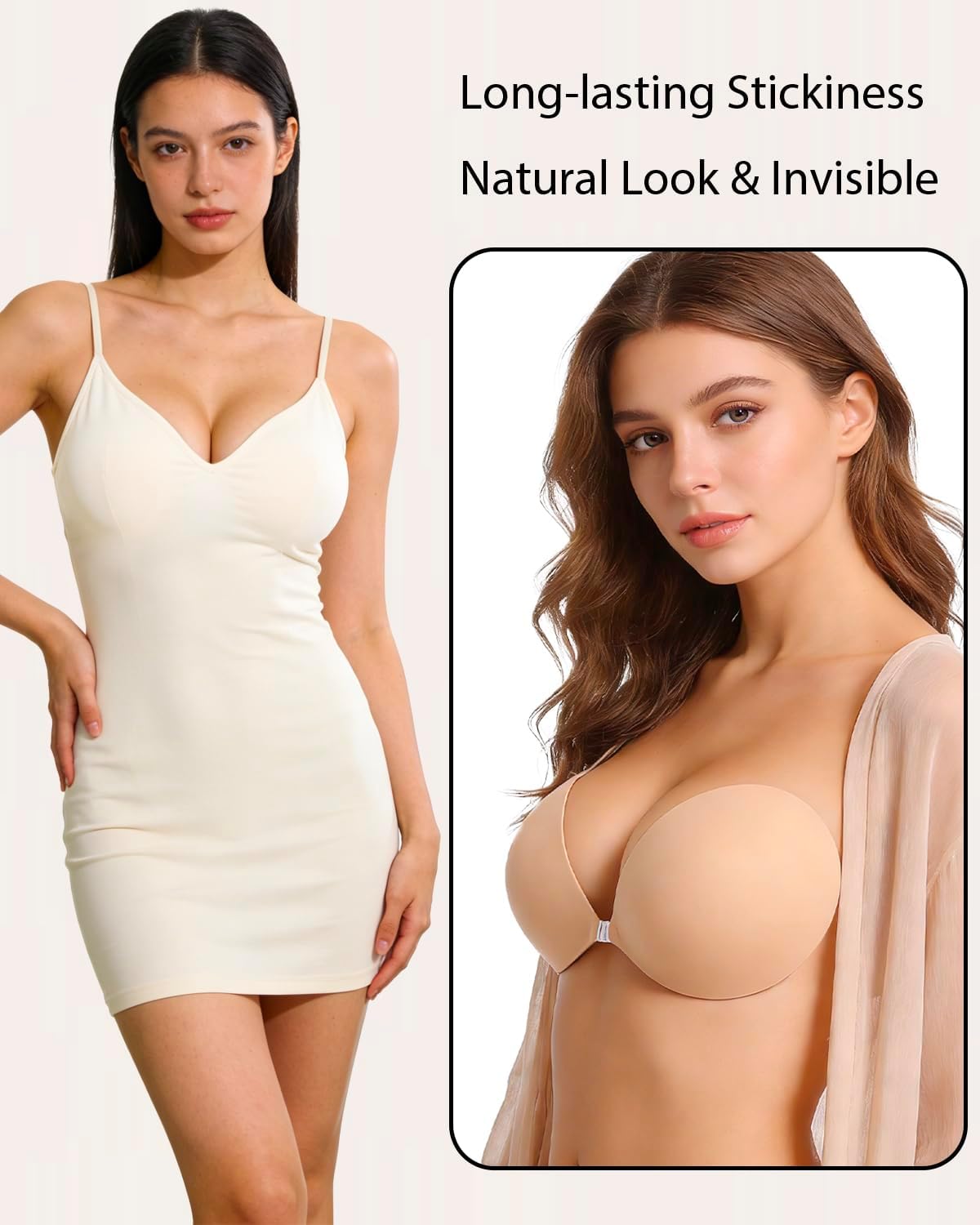 MITALOO Seamless Adhesive Bra Sticky Strapless Invisible Push up Bras Silicone Backless Nipple Cover for Women - Image 3