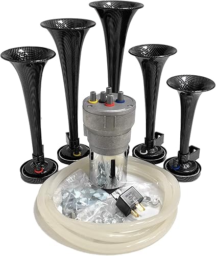 Bocina de aire Dixie - Aspecto de fibra de carbono - Dixieland Premium Full 12 Note Version