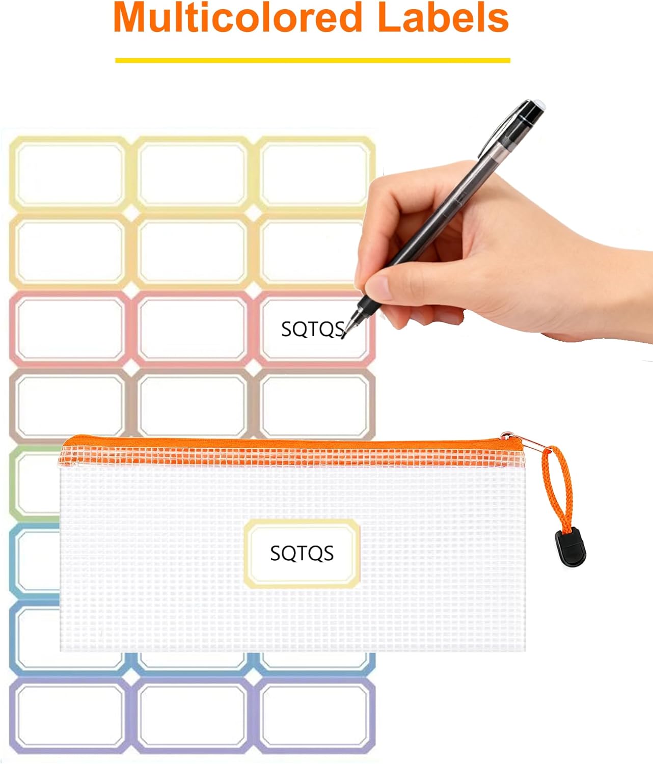 24 Pcs Lightweight pencil bags with zipper, Portable Clear Plastic Pencil Pouch Bulk, A6 Mesh Zipper Pouch Bags for Organizing Home Office Travel School Supplies Storage - Image 5