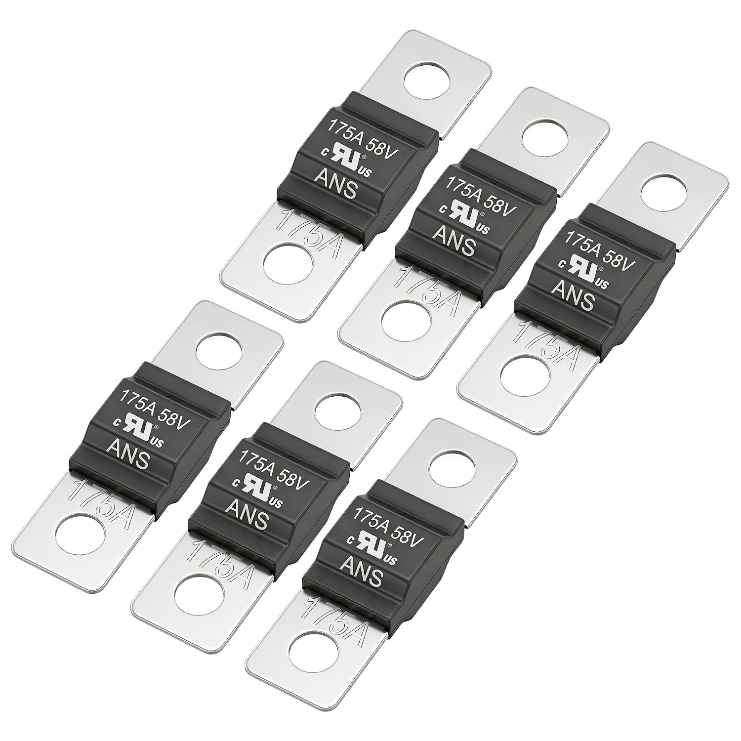 6 Pack 30A AMI Midi Fuse, UL Recognized Component, DC 58V | High Current Bolt-On Mini Fuses, 30Amp Automotive Fuses for Cars Trucks Construction Vehicles Buses Caravans