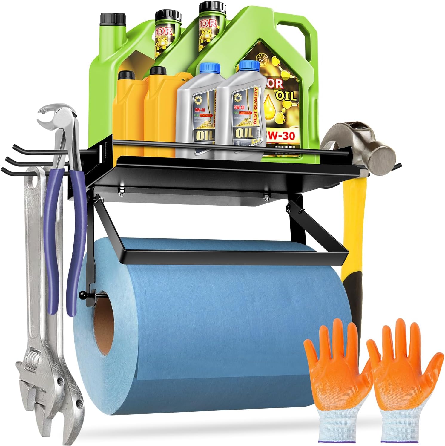 Upgrade Garage Paper Towel Holder with Shelf, Premium