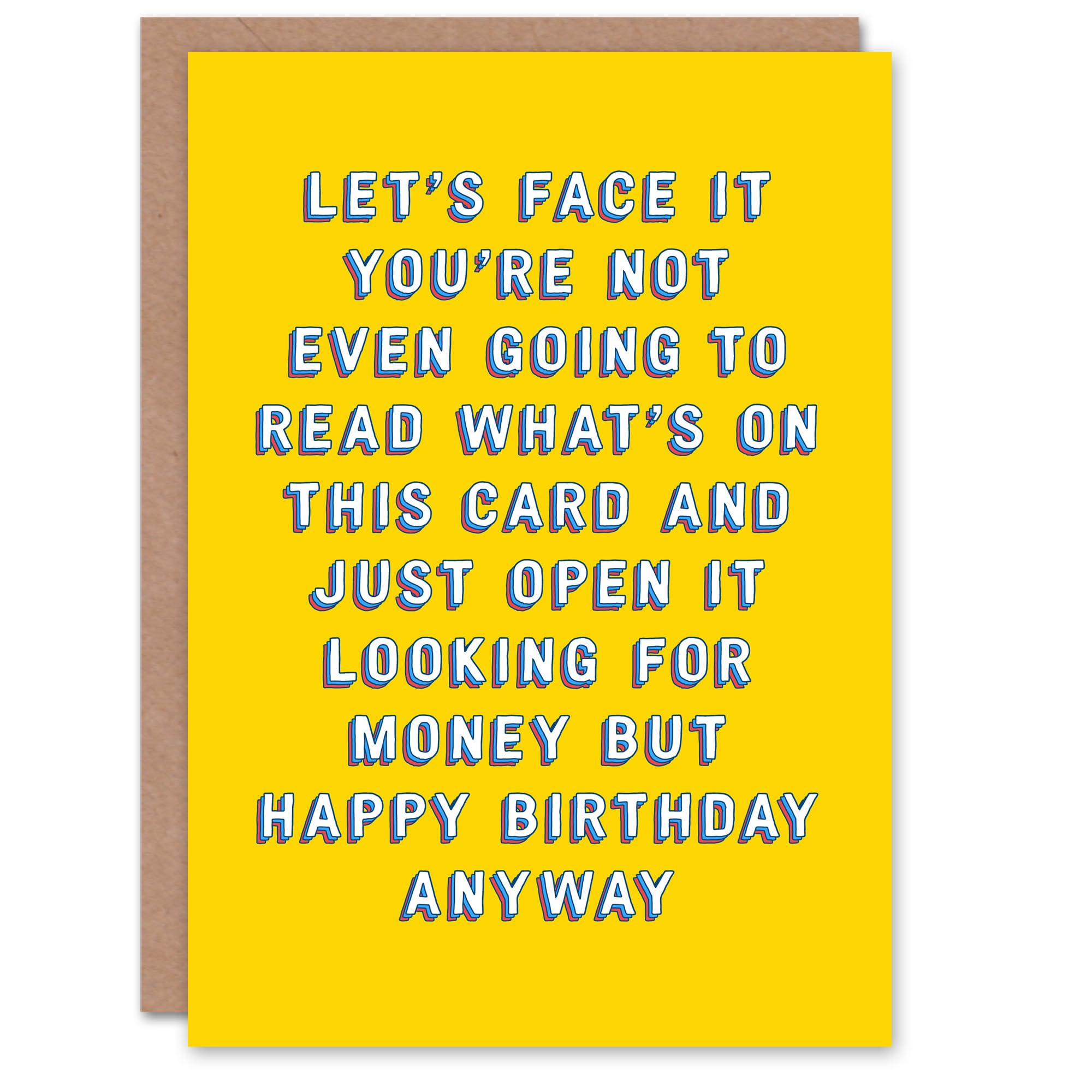 Artery8 Birthday Card Looking For Money Won't Read Child Kids Greeting Card Fun Funny Humour Joke