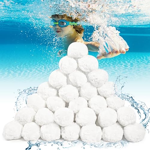 pyntop Bolas de filtro de piscina de 3.08 libras para filtro de arena, filtros de arena de piscina para piscina sobre el suelo, bolas de filtro de