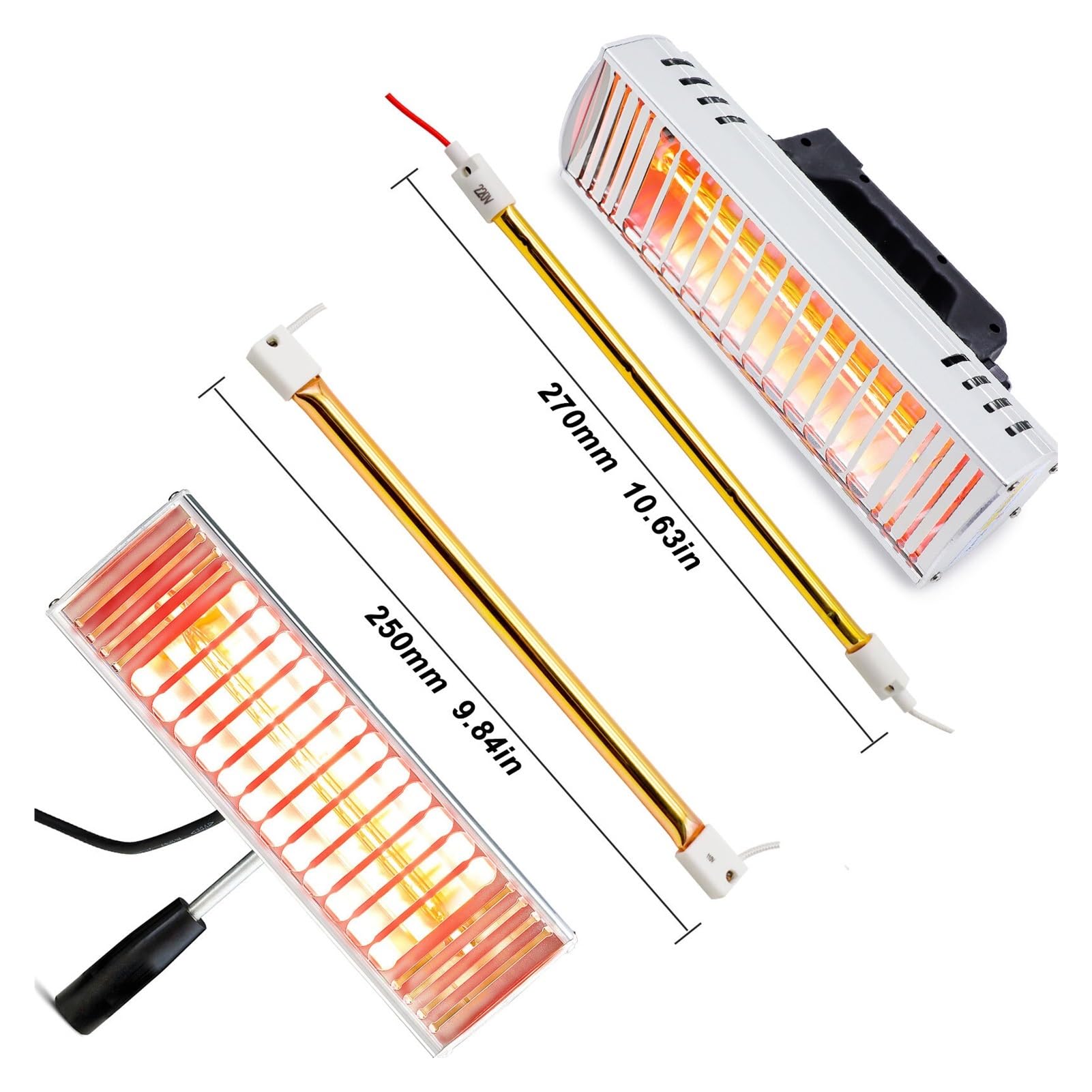 Lampada For Polimerizzazione A Vernice A Infrarossi For Verniciatura A 1000W For Asciugatura A For Auto Riscaldatore A Di A For Riparazione A Carrozzeria Portatile(DT-002)