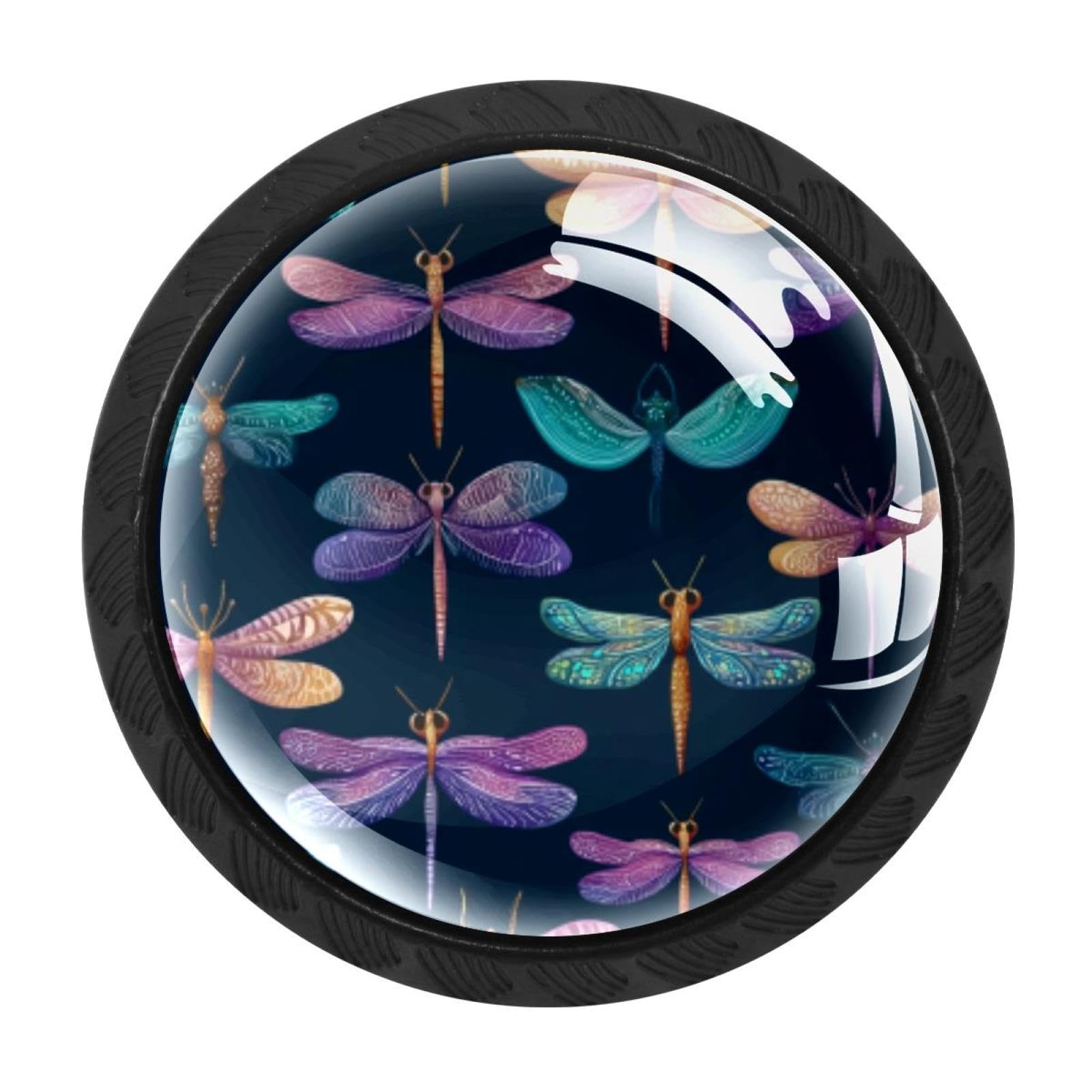 CHENZZZZ 4 Pack Cute Dragonfly Pattern (1) Kitchen Cabinet Knobs Drawer Knobs Door Dresser Handles for Personalized Gifts Great for Any Occasion