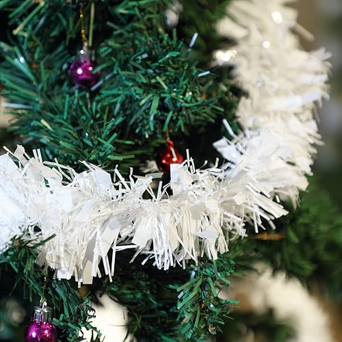 Miniatura 158 de Shappy Guirnalda de oropel negra de 90 pies, 6 rollos para decoración de Halloween, Navidad, guirnalda metálica con purpurina para bodas, fiestas