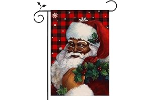 Nepnuser African American Merry Christmas Garden Flag Black Santa Claus Decoration Xmas...