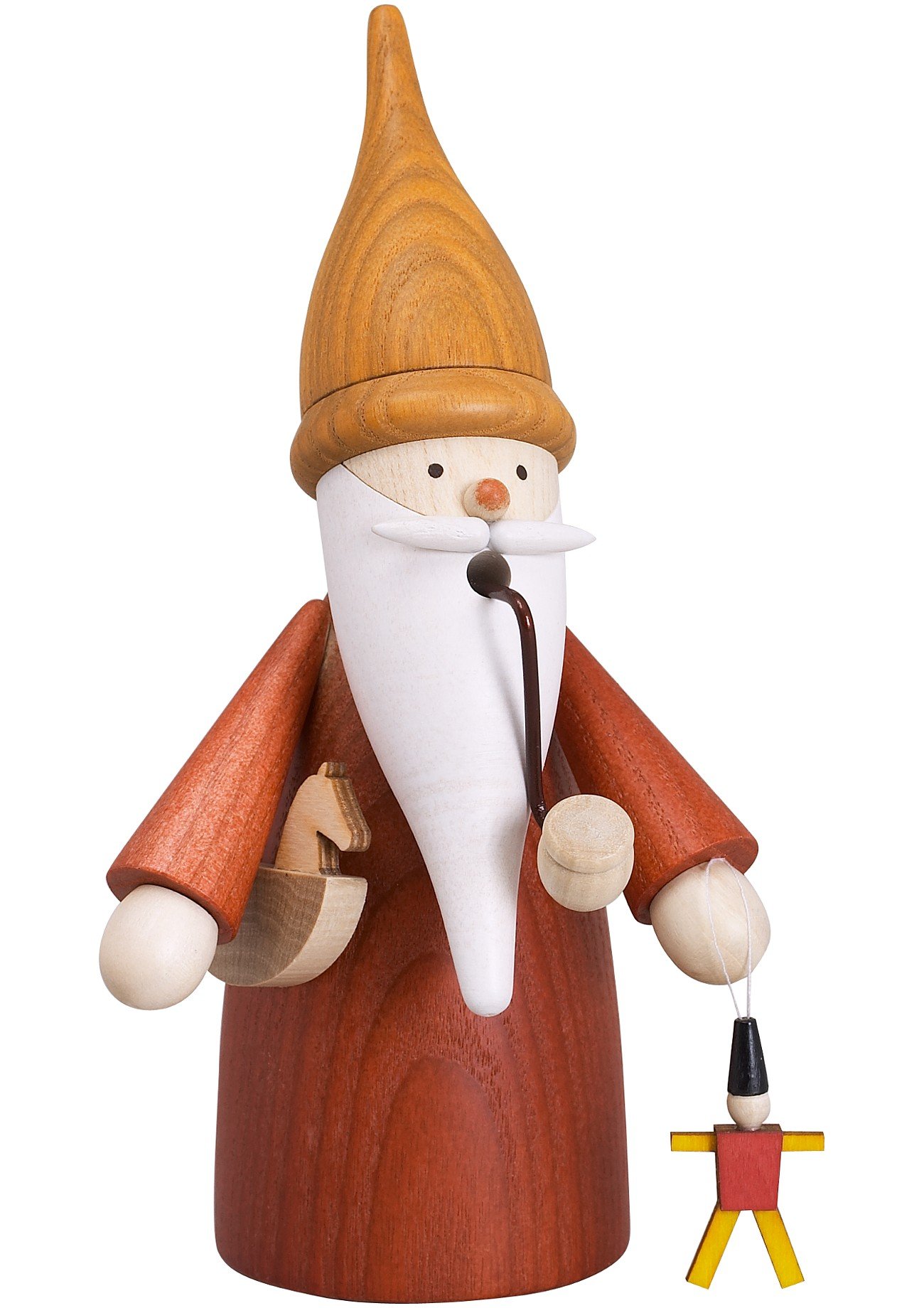 Seiffener Volkskunst | Räuchermännchen Erzgebirge Wichtel | 16 cm | erzgebirgische Holzkunst Weihnachten | 12313 | Spielzeugwichtel