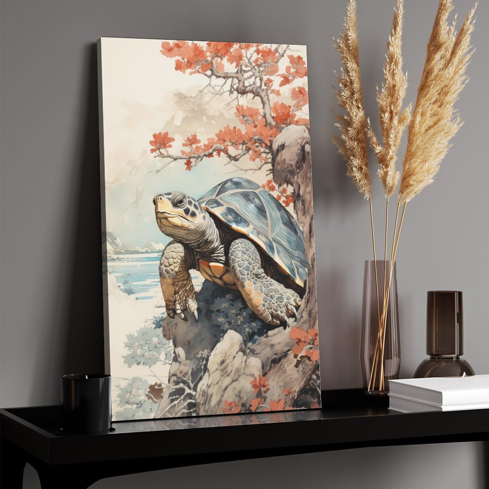 Amazon.co.jp: 絵画 アジアのカメの絵インテリア 絵画 超緻密な