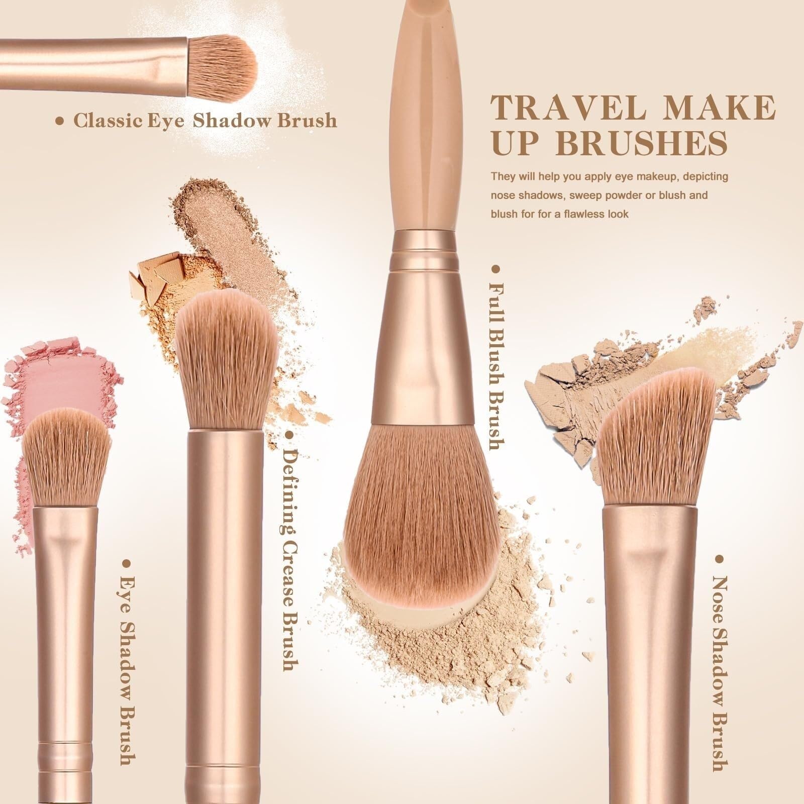 Pinsel Werkzeuge Reise-Make-up-Pinsel-Set, Lidschatten-Make-up-Pinsel, Weicher Pinsel, Basic-Make-up-Pinsel Gesichtsbemalung(A)