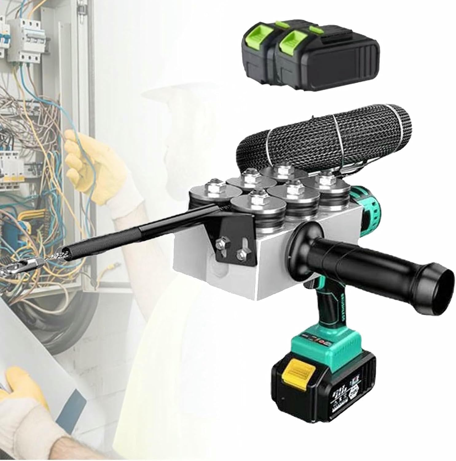 Electrician Wall Wiring Machine, Cordless Electric Wire Puller, Brushless Lithium Electric Threading Machine, 40m Min Stringing Wire Machine