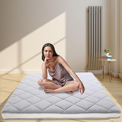 SUNYRISY Colchón japonés de suelo futón, colchón plegable con bolsa de almacenamiento, colchón enrollable para dormir, tapete de tatami para dormir,