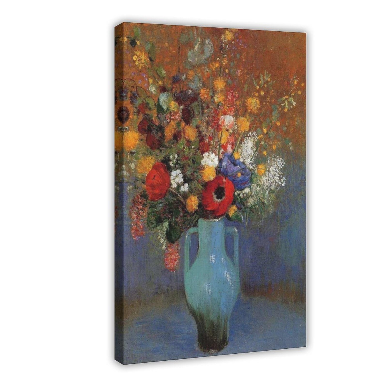 WCYB ODILON REDON - Flowers by Odilon Redon Posters Prints Canvas Deco Paintings Wall Art Frame 20" L X 30" W
