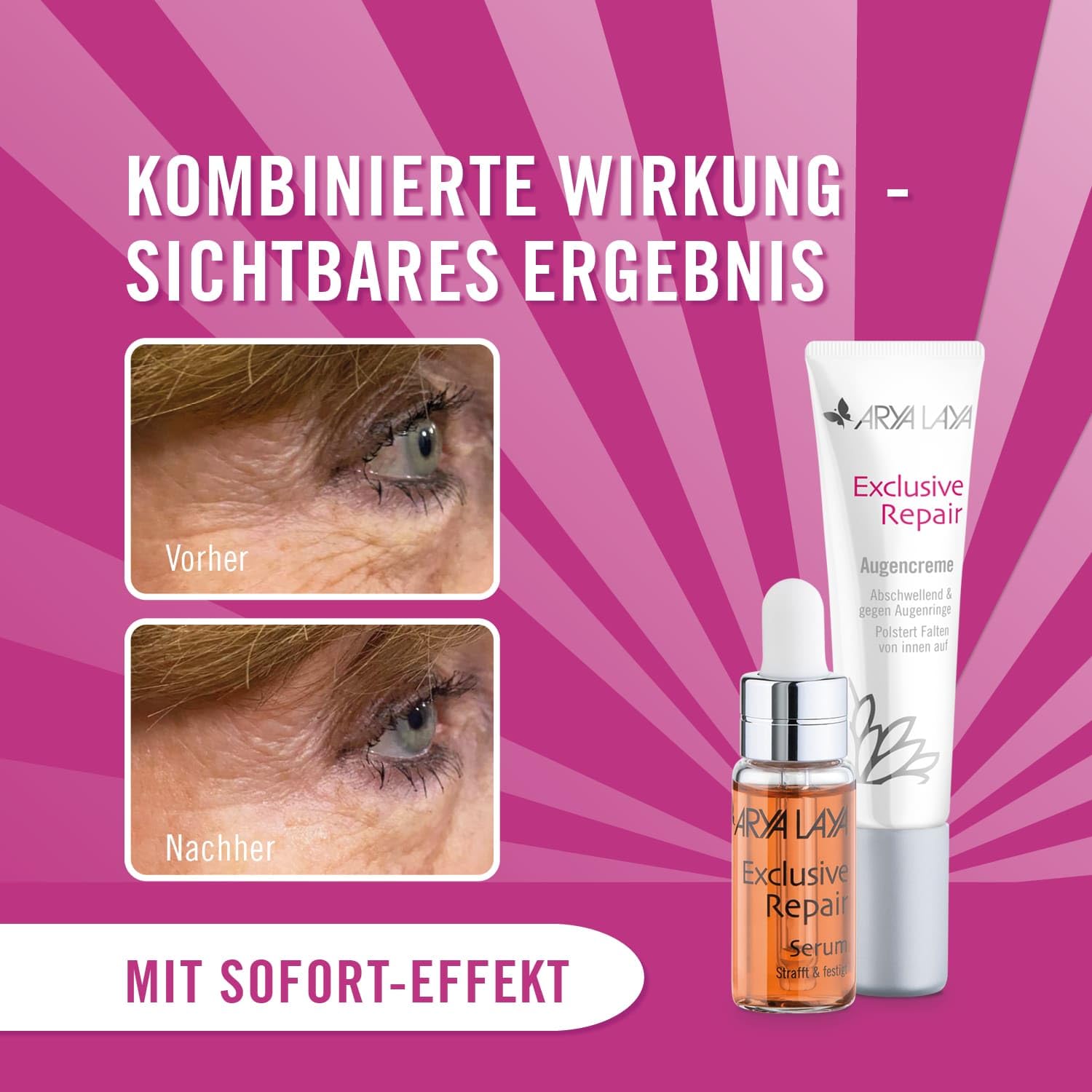 ARYA LAYA Ekskluzywne serum Repair | ujędrniające i wzmacniające serum przeciw starzeniu się | z natychmiastowym efektem już po pierwszym zastosowaniu | w przypadku pogorszenia witalności skóry | 3 x 5 ml