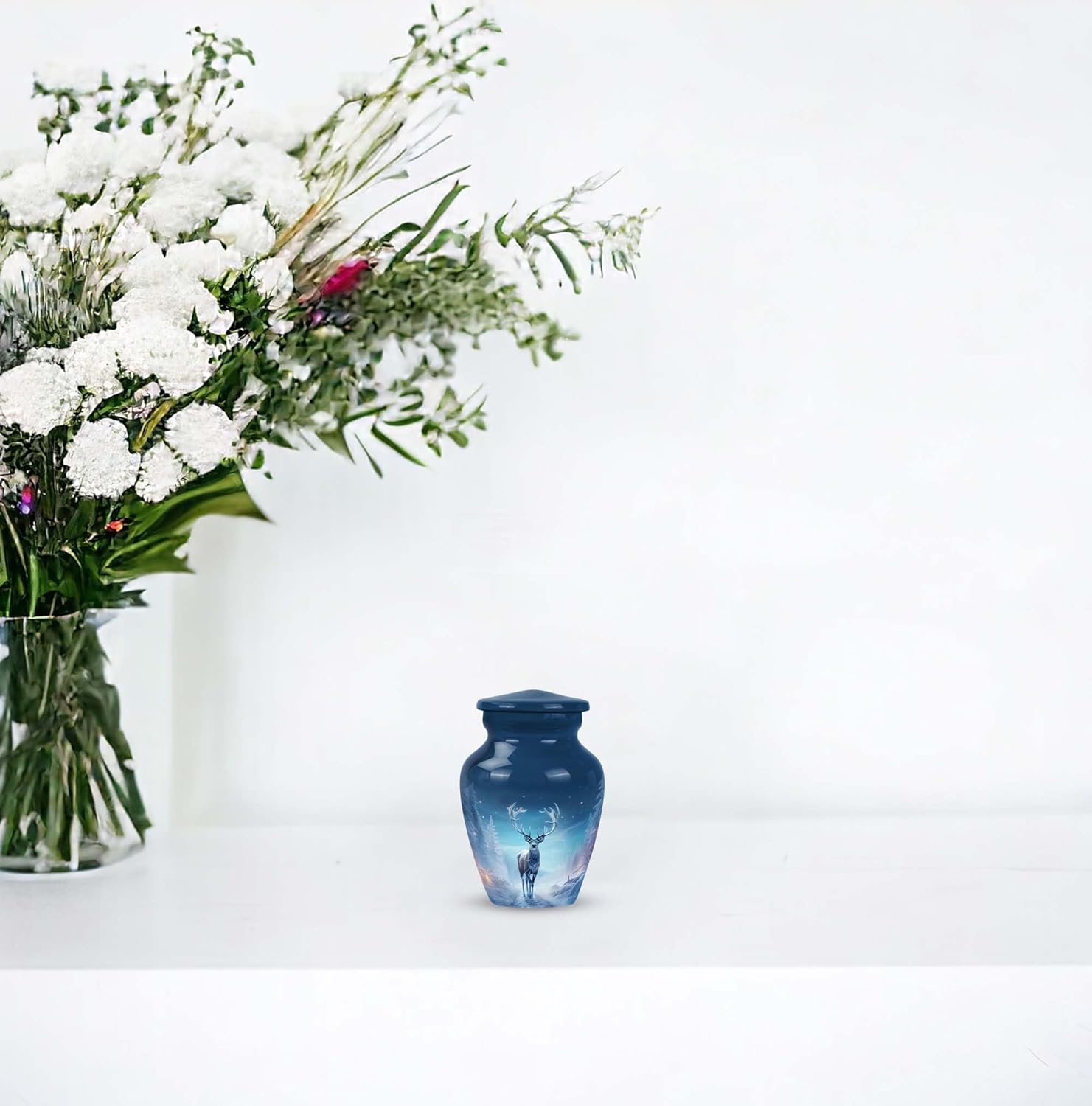 Unique Majestic Deer Urn - Keepsake Urns for Ashes Adult Female Mom - Mini Urns for Ashes - Miniature Urns for Human Ashes - Adult Urns for Human Ashes (Size - 3inch, 4pcs)
