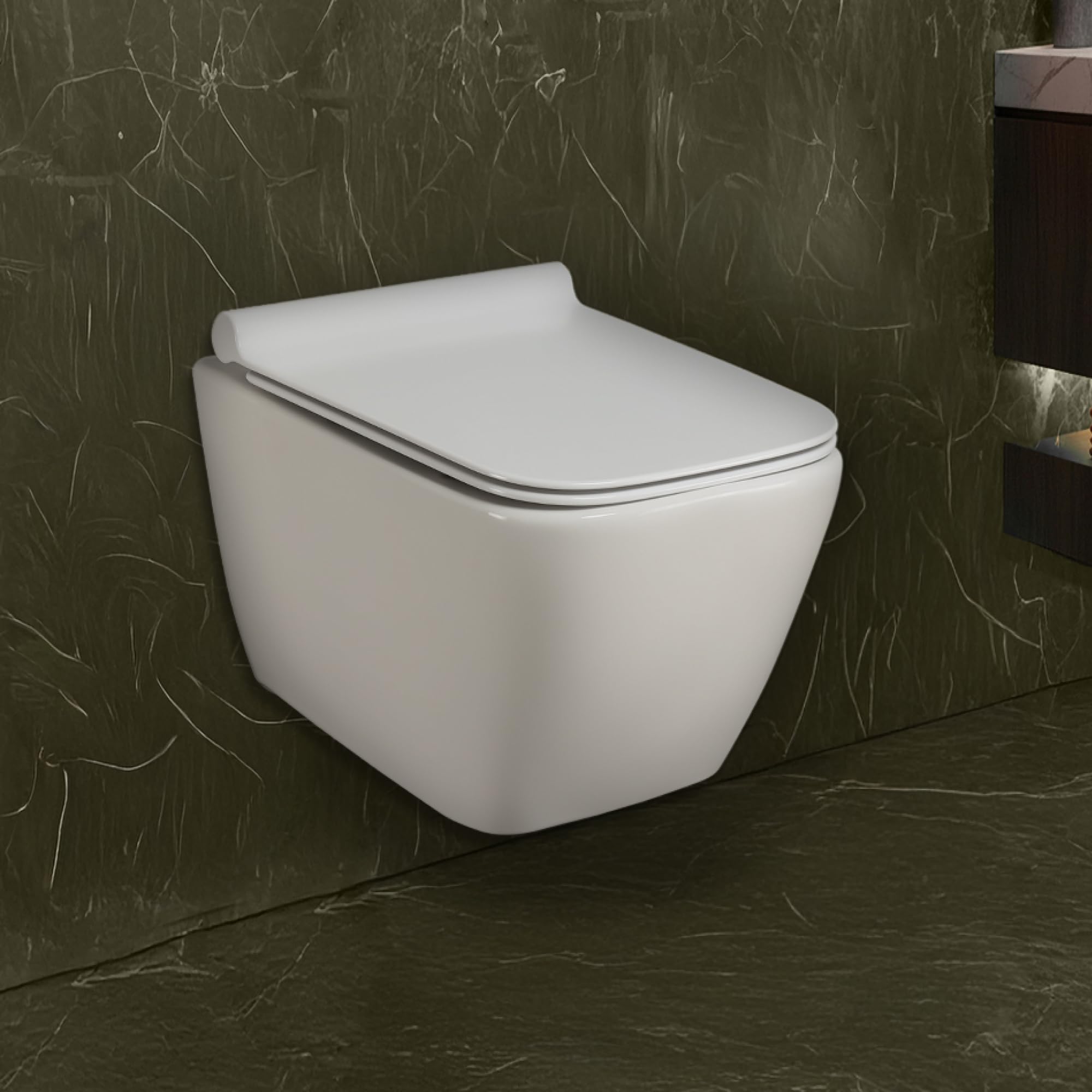 Hindware Italian Collection Prima Wall Mount EWC for Bathroom | P-220 Trap | Made of Ceramic | 10-year Warranty | Rimless Design | Concealed Fixation | Duroplast Seat Cover | Soft Close-image-38