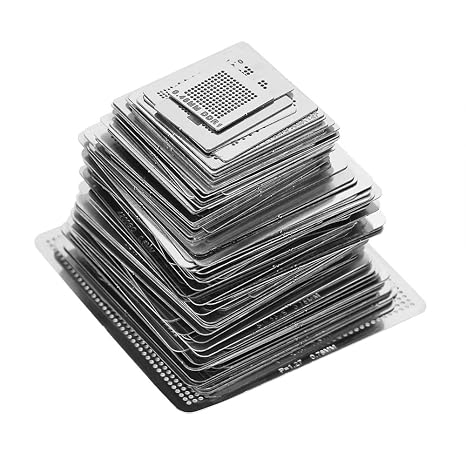 BGA Rework Net,130pcs BGA Universal Reballing Rework Net Stencils Steel Template Mesh Directly Heat Set Kit for Laptop, Desktop, Etc