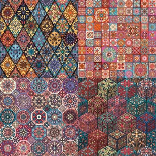 Baroque Pattern Summer Flower Theme Dot Scrapbook, Diy Album Scrapbook Paper, Greeting Card Making Background Paper Craft Supplies Painting Decoration Travel Diary Paper 6"X6" (Anything But Ordinary) #TOP6