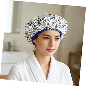 Aluminum Foil Bath Hood Silver Hair Processing Cap | Deep Conditioning, Even Heating, Compact Design, One Piece Salon Dyeing Hat