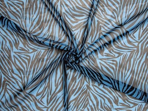 Minerva Black & Blue Deadstock Sheer Chiffon Fabric for Dressmaking - 148cm Wide - per metre