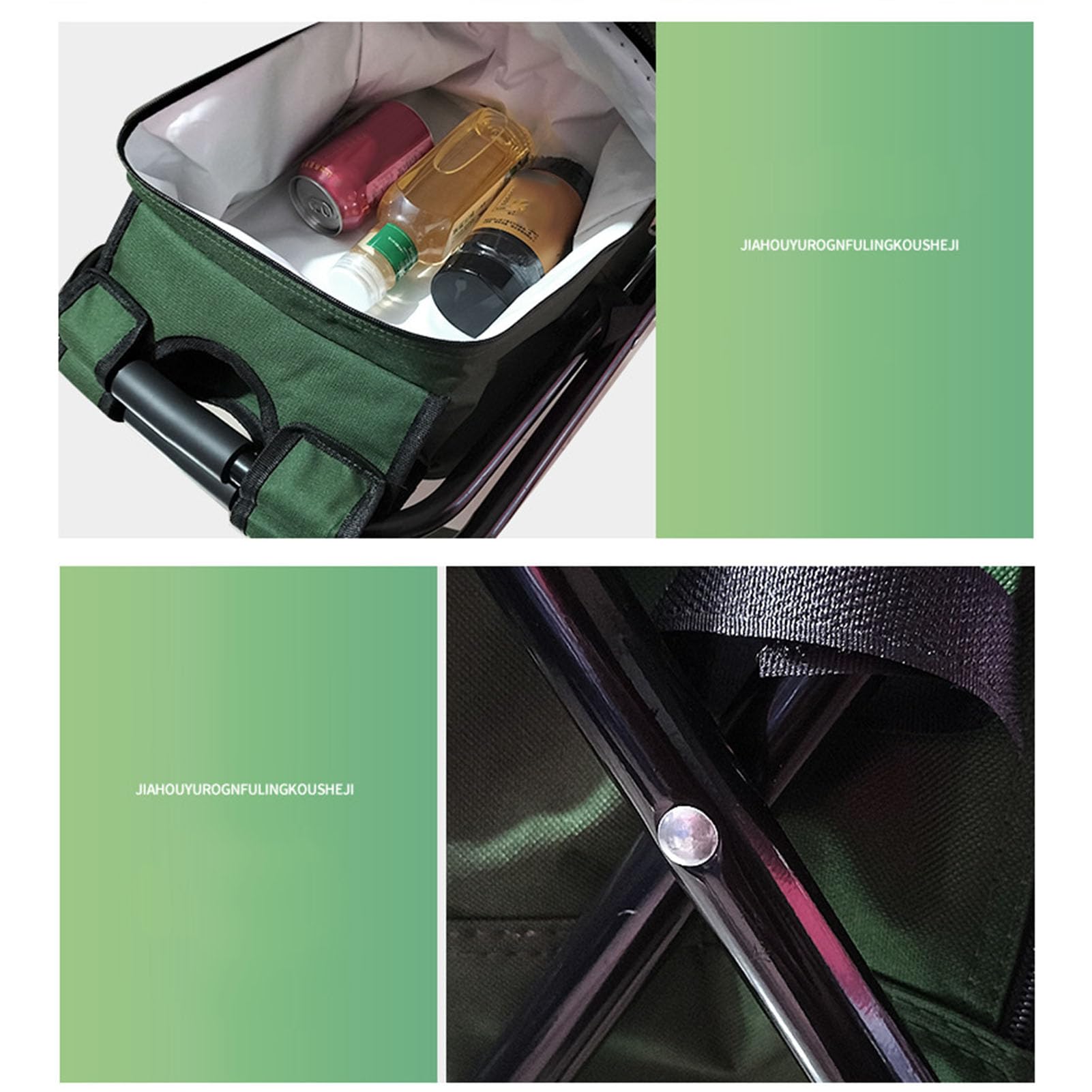 Sgabello Campeggio Pieghevole Portatile, Dispositivo Raffreddamento Pesca Pieghevole Leggero in Tessuto Oxford 600D con Doppia Cinghia, Sgabello Campeggio per Escursionismo