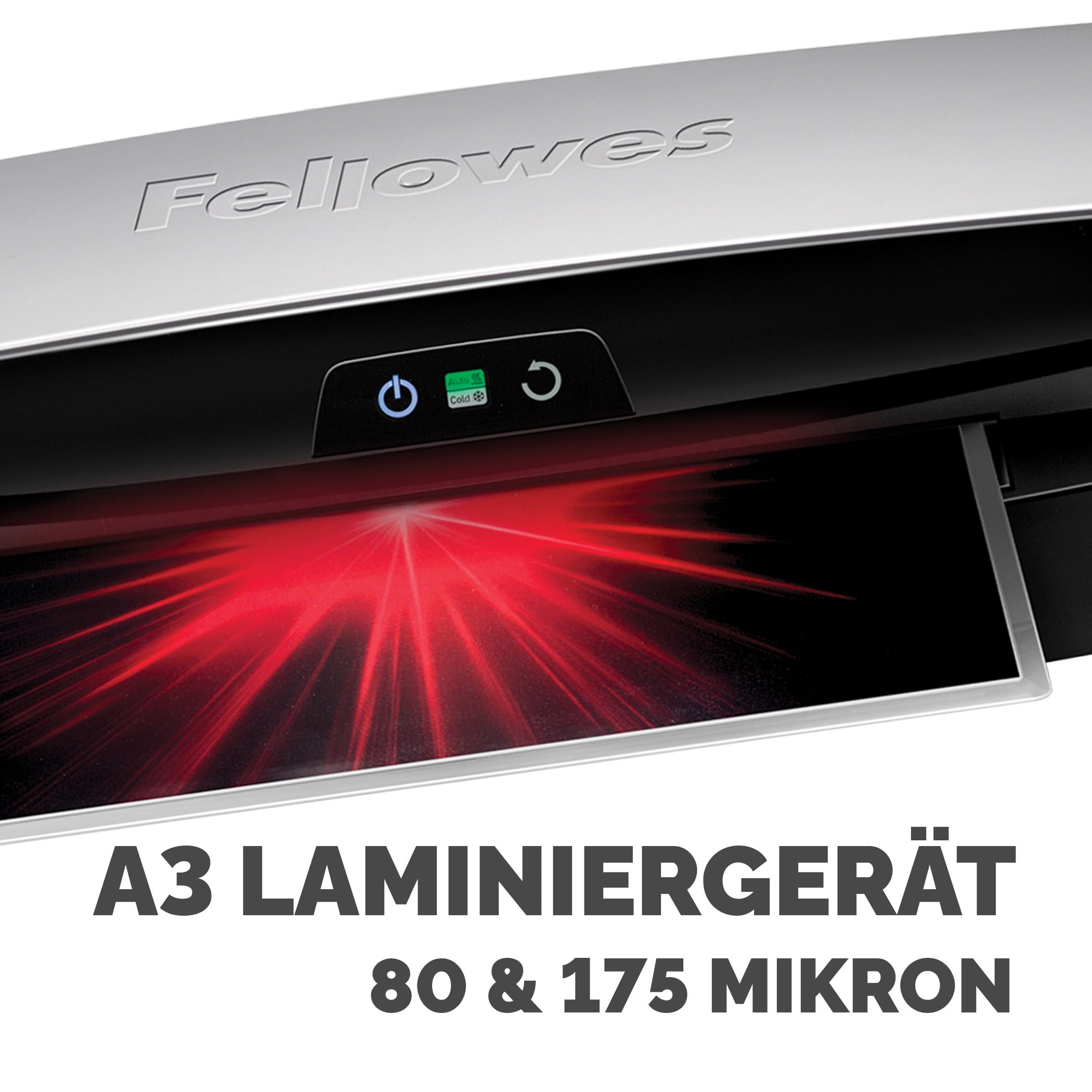 Fellowes A3 Laminiergerät Neptune 3 - bis 175 Mikron - Aufwärmzeit nur 60 Sekunden - AutoSense Technologie und Folien-Tracker - inkl. 10 gratis Laminierfolien