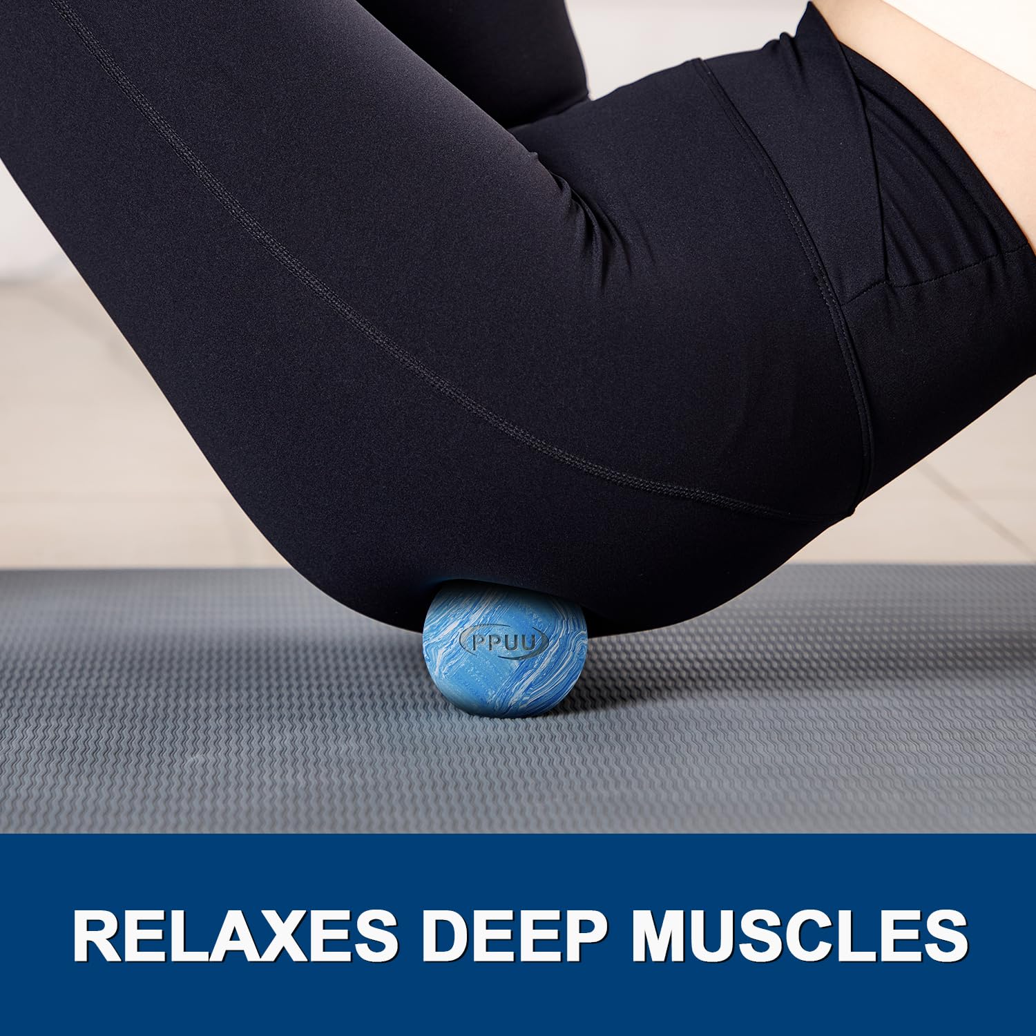 Palline da massaggio per rilassamento miofasciale, terapia dei nodi muscolari e yoga, in gomma, senza odore chimico, blu
