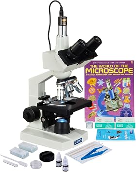 OMAX 40X-2500X Digital Camera LED Trinocular Lab Microscope + Slide Preparation Kit + Book + Blank Slide
